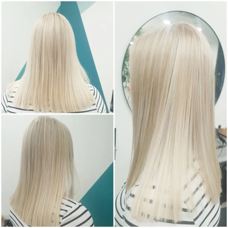Balayage blond platine chez Hair'mony , Vézeronce-Curtin, Hair'mony
