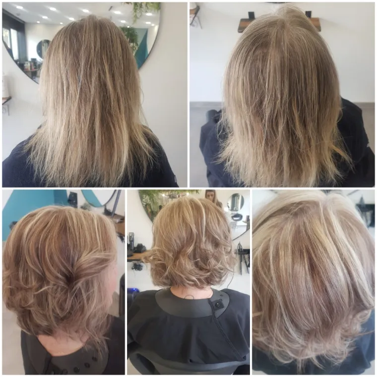 Avant/après chez Hair'mony , Vézeronce-Curtin, Hair'mony